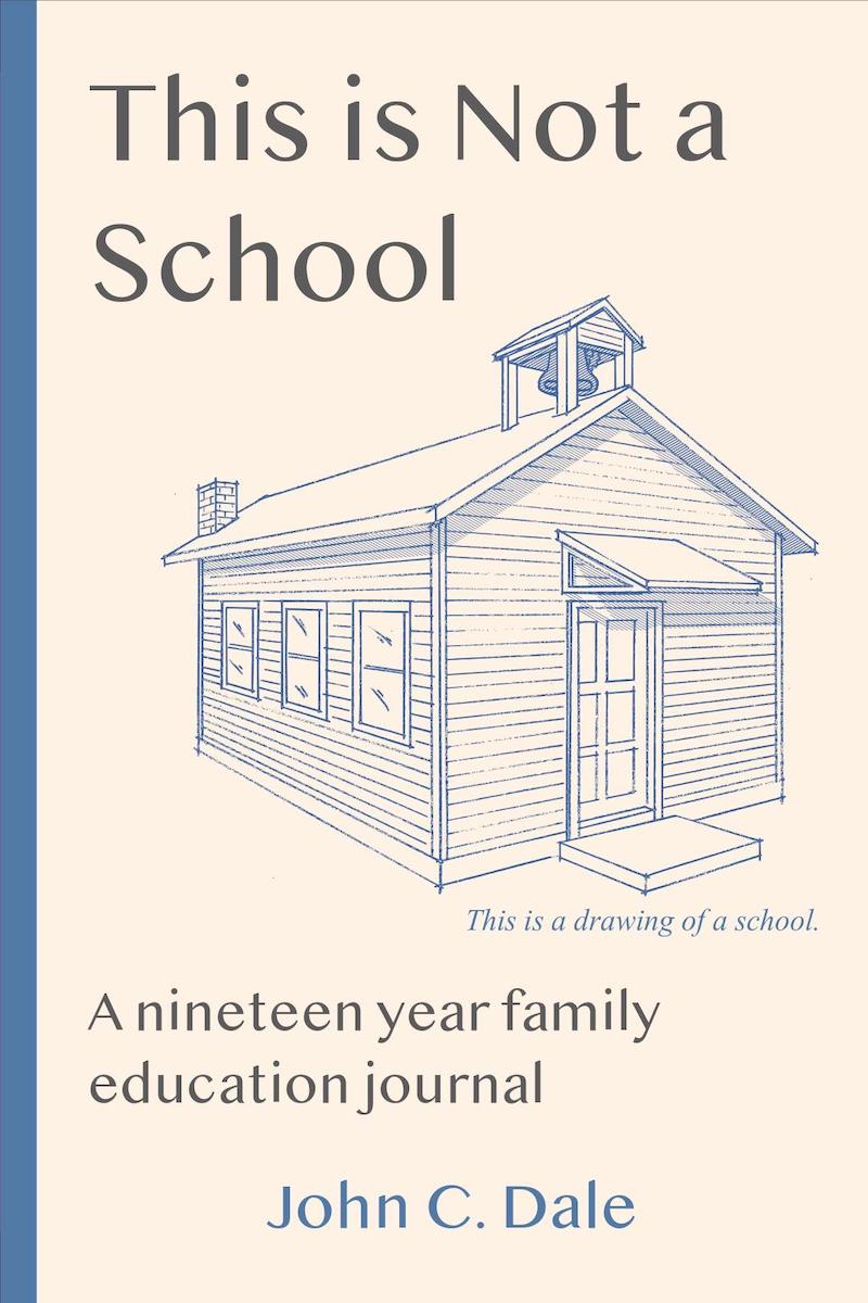 This is Not a School book cover with a sketch of an old school house