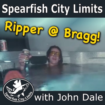 SCL show art with a man drinking in a hot tub